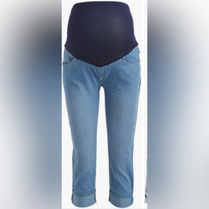 Rumor Has It Power Wash Skinny Over-belly Maternity Capri Jeans Size Small